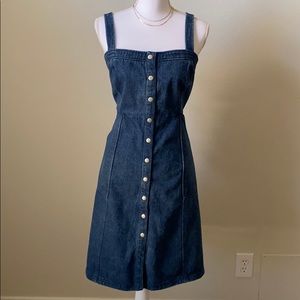 Honey Punch Denim Button Up Tank Dress Size Large
